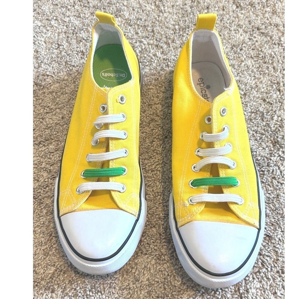 Epicstep Yellow Canvas Low Top Sneakers Dr Scholls Insole SZ 43